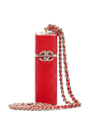 CHANEL Pre-Owned CC diamond-quilted strap lipstick case - Rot