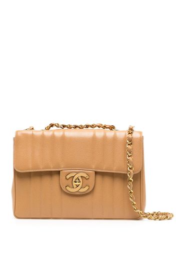 CHANEL Pre-Owned 1992 Jumbo Mademoiselle Classic Flap Schultertasche - Nude