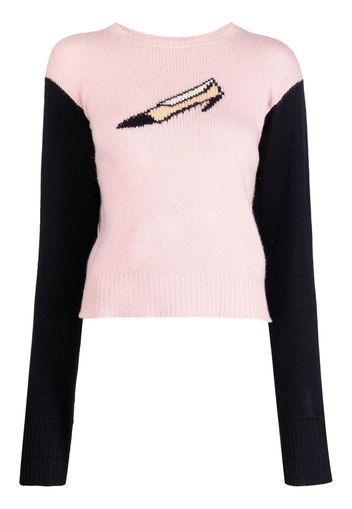 CHANEL Pre-Owned 1995 shoe-motif cashmere jumper - Rosa