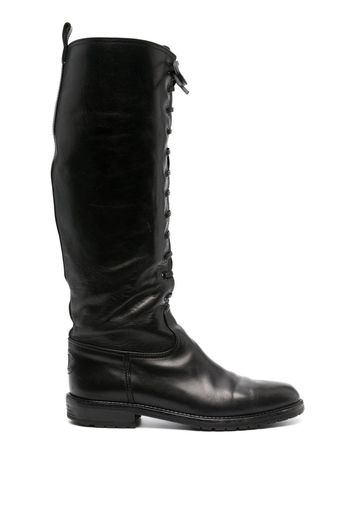 CHANEL Pre-Owned Kniehohe 2000s Schnürstiefel - Schwarz