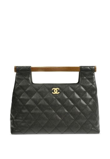 CHANEL Pre-Owned 2003 wood handle CC handbag - Schwarz