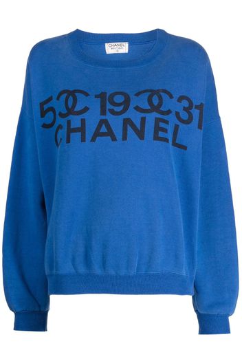 CHANEL Pre-Owned 1990-2000s Sweatshirt mit Logo-Print - Blau