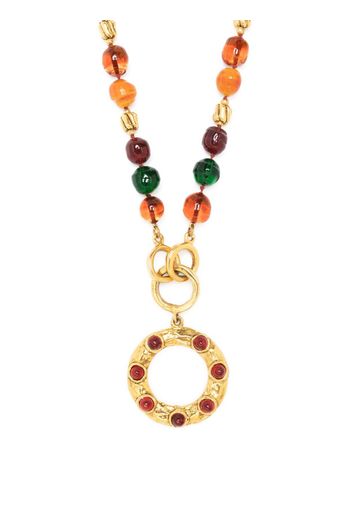 CHANEL Pre-Owned 1980 Gripoix pendant beaded necklace - Gold