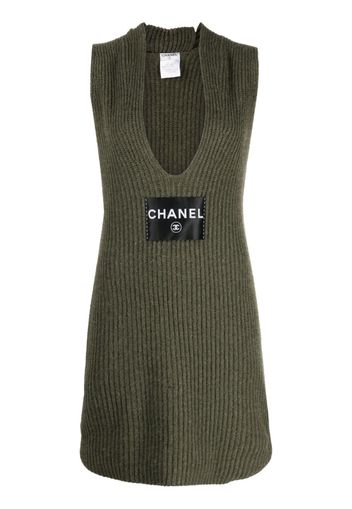 CHANEL Pre-Owned 2008 Ärmelloses Kleid aus Kaschmir - Grün