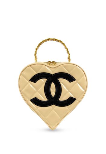 CHANEL Pre-Owned 1995 CC patch heart vanity handbag - Gelb