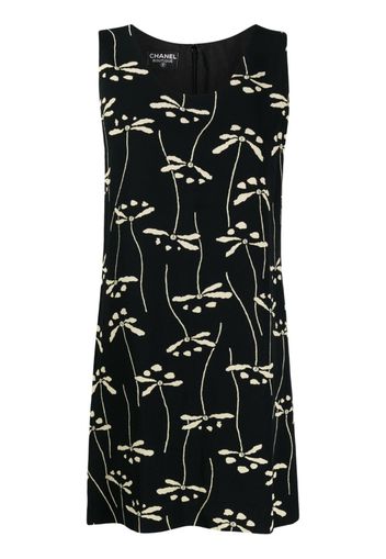 CHANEL Pre-Owned Kleid mit Blumen-Print - Schwarz