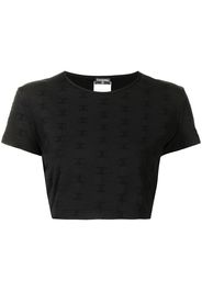 Chanel Pre-Owned 1997 Cropped-Top mit Logo - Schwarz