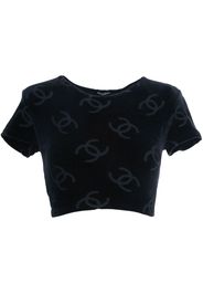 Chanel Pre-Owned 1990s CC logo-print crop top - Schwarz