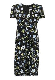CHANEL Pre-Owned 1997 floral-print draped silk dress - Schwarz