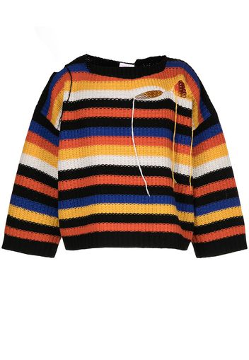 Charles Jeffrey Loverboy ribbed-knit slashed jumper - Schwarz