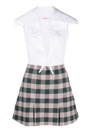 Charles Jeffrey Loverboy Sailor gingham mini dress - Weiß