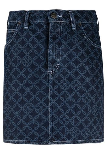 Charles Jeffrey Loverboy jacquard-pattern denim skirt - Blau