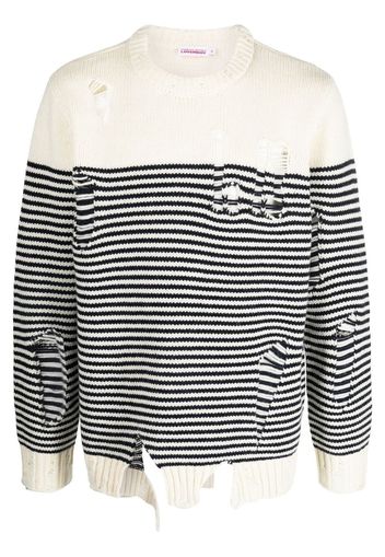 Charles Jeffrey Loverboy striped crew-neck jumper - Weiß