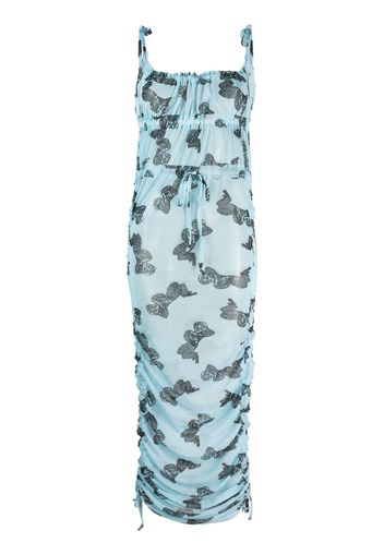 Charles Jeffrey Loverboy graphic-print mesh dress - Blau