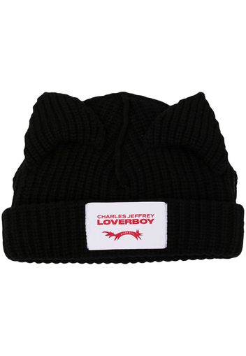 Charles Jeffrey Loverboy Bear ribbed-knit beanie - Schwarz