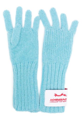 Charles Jeffrey Loverboy logo-patch knitted gloves - Blau