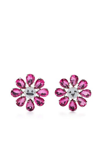 Charles Jeffrey Loverboy Crazy Daizy glass-crystal earrings - Rosa
