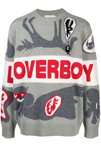 Charles Jeffrey Loverboy crew-neck intarsia-knit jumper - Grau