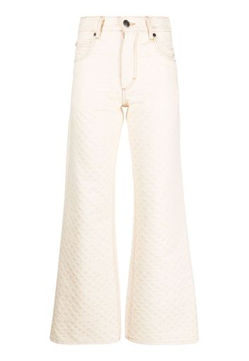 Charles Jeffrey Loverboy Golden jacquard wide-leg jeans - Nude