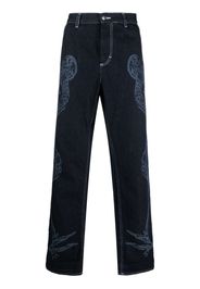 Charles Jeffrey Loverboy etched denim wide-leg jeans - Blau