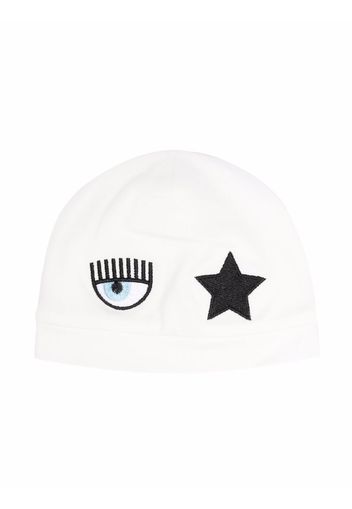 Chiara Ferragni Kids Sonnenhut mit Logo-Patch - Weiß