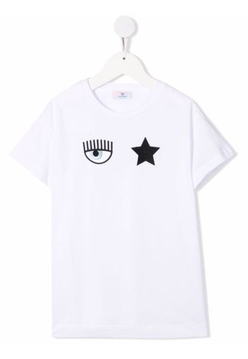 Chiara Ferragni Kids T-Shirt mit Logo-Print - Weiß