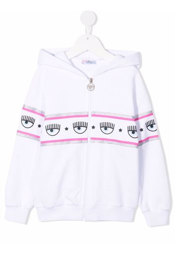 Chiara Ferragni Kids Hoodie mit Logo-Print - Weiß