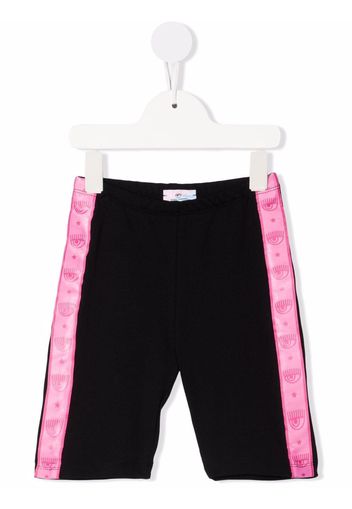 Chiara Ferragni Kids Leggings mit Logo-Streifen - Schwarz