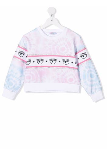 Chiara Ferragni Kids Sweatshirt mit Batikmuster - Rosa