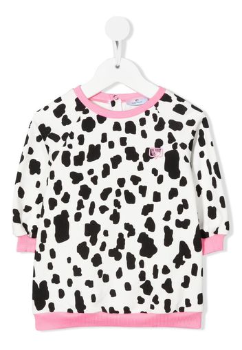 Chiara Ferragni Kids Pulloverkleid mit Animal-Print - Weiß