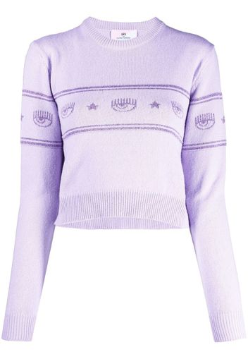 Chiara Ferragni Kids intarsia-knit logo jumper - Violett