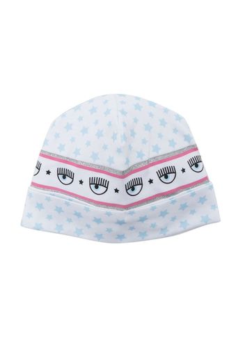 Chiara Ferragni Kids mix-print beanie hat - Weiß