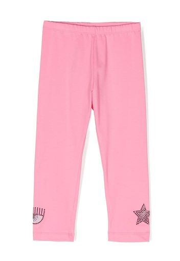 Chiara Ferragni Kids rhinestone-detail leggings - Rosa