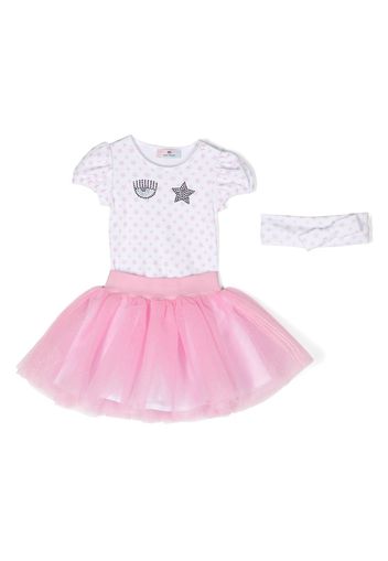 Chiara Ferragni Kids star-print tutu dress set - Rosa