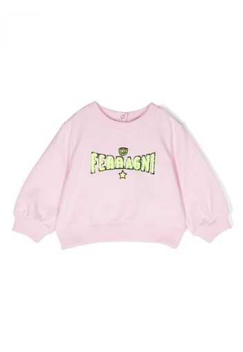 Chiara Ferragni Kids logo-detail cotton jumper - Rosa