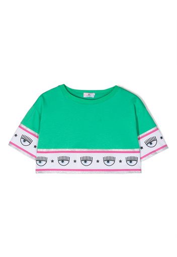Chiara Ferragni Kids logo-print cotton T-shirt - Grün