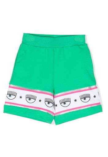 Chiara Ferragni Kids logo tape casual shorts - Grün