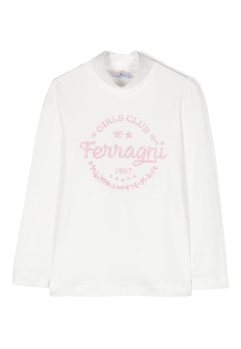 Chiara Ferragni Kids Sweatshirt mit Logo-Print - Weiß