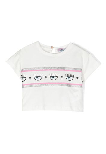 Chiara Ferragni Kids T-Shirt mit Eyelike-Motiv - Weiß