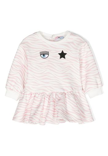 Chiara Ferragni Kids Kleid mit Zebra-Print - Rosa