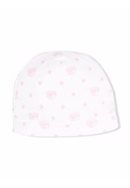 Chiara Ferragni Kids Beanie mit Print - Weiß