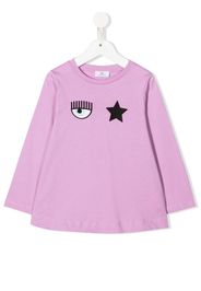 Chiara Ferragni Kids Sweatshirt mit Logo-Stickerei - Violett