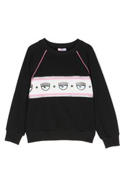 Chiara Ferragni Kids Sweatshirt mit Eyelike-Streifen - Schwarz