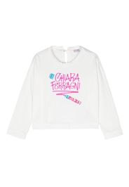 Chiara Ferragni Kids Sweatshirt mit Logo-Print - Weiß