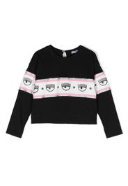 Chiara Ferragni Kids Sweatshirt mit Logo-Streifen - Schwarz