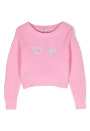 Chiara Ferragni Kids Besticktes Sweatshirt - Rosa