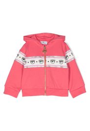 Chiara Ferragni Kids Eyelike-motif stretch-cotton hoodie - Rosa