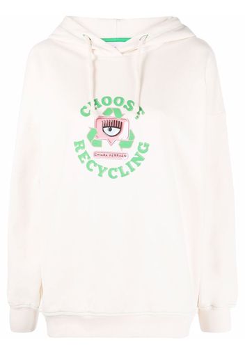 Chiara Ferragni eye-motif hoodie - Nude