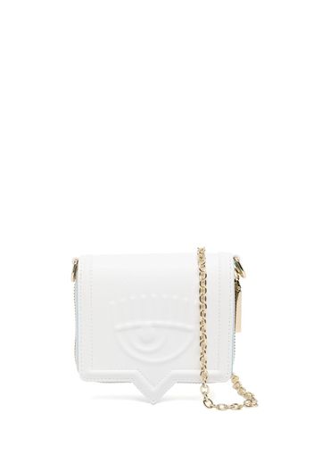 Chiara Ferragni Eyelike embossed faux-leather wallet-on-chain - Weiß