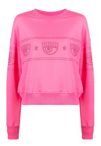 Chiara Ferragni Sweatshirt mit Strass-Logo - Rosa